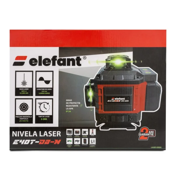 Nivela Laser 4d elefant E4DT-DB-M3D,3x360° 12 linii 4D–4x360° 16 linii - imagine 4